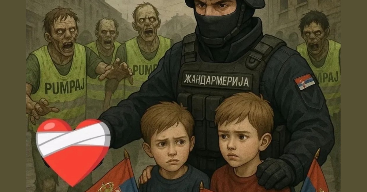 No, people protesting in Serbia are not zombies!