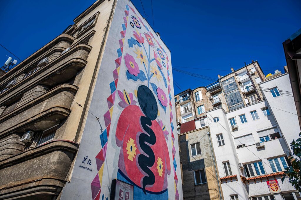 Mural in Belgrade, Serbia, September 2025.