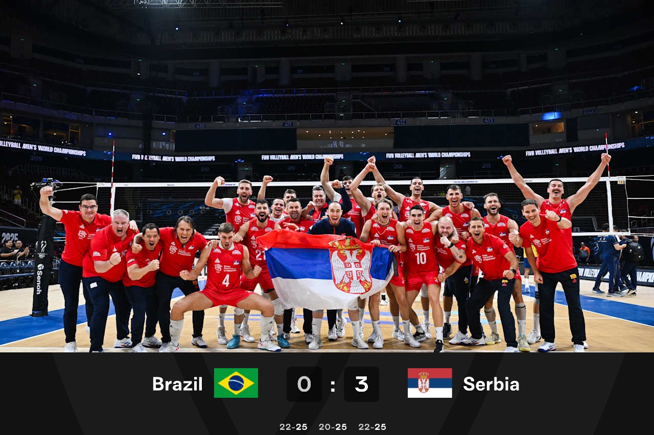 Serbia defeats Brazil at Volleyball World Cup