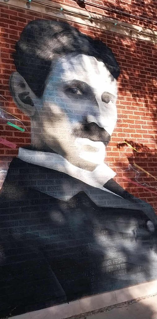 Mural of Nikola Tesla in Chicago, Illinois.
